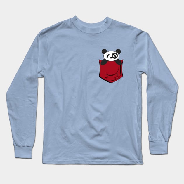 Pocket Panda Long Sleeve T-Shirt by Surfinghippos